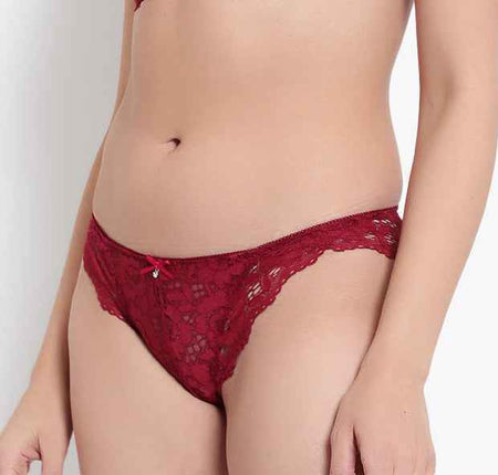 Set Of 3 Grey, Maroon & Blue Mid-Rise Net Self Design Panties Bikini Briefs