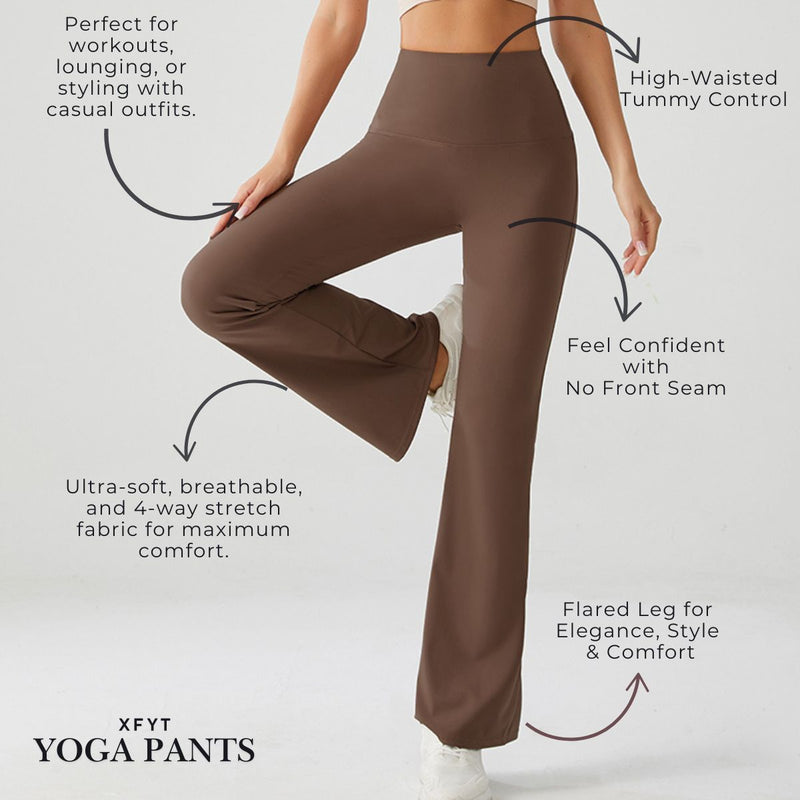 Mocha Brown High Rise Flare Yoga Pants