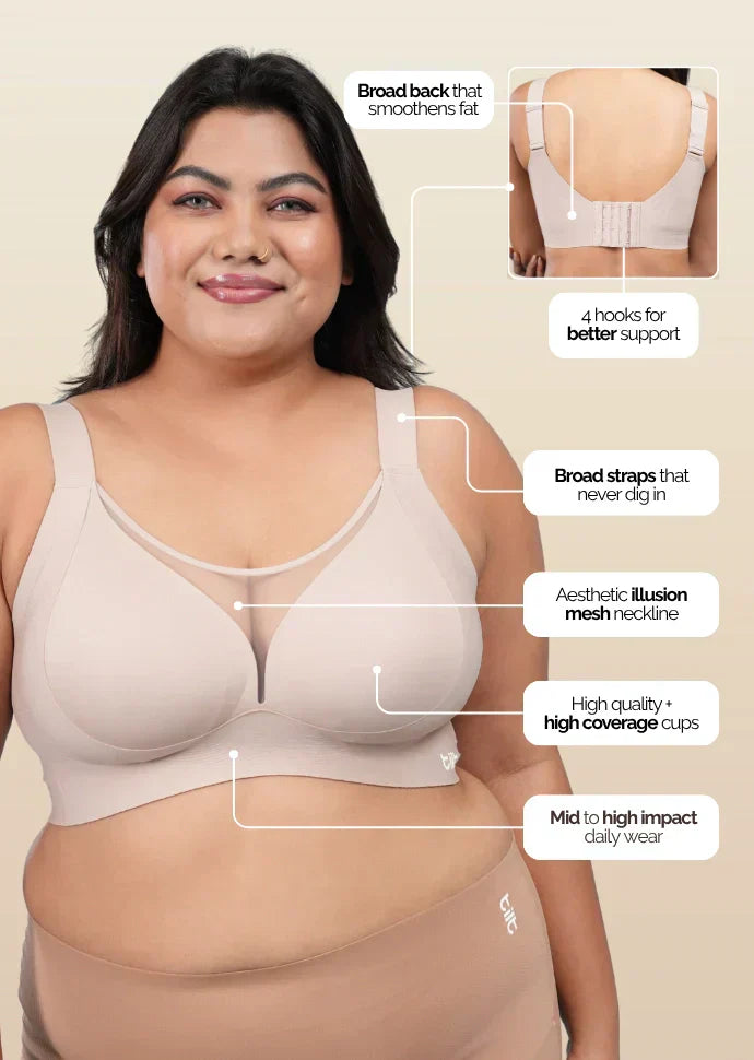 Beige Minimiser Bra - 3 Pack