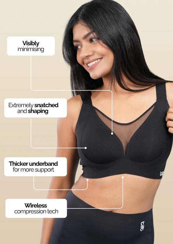 Black Minimiser Bra