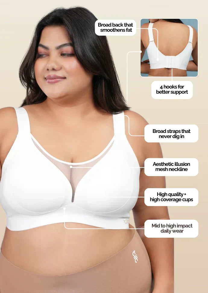 Set - White Minimiser Bra and Beige Shaper Underwear