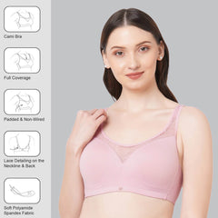 SOIE Woman - Full Coverage Padded Non Wired Bra With Lace Detailing - Bra -for Women