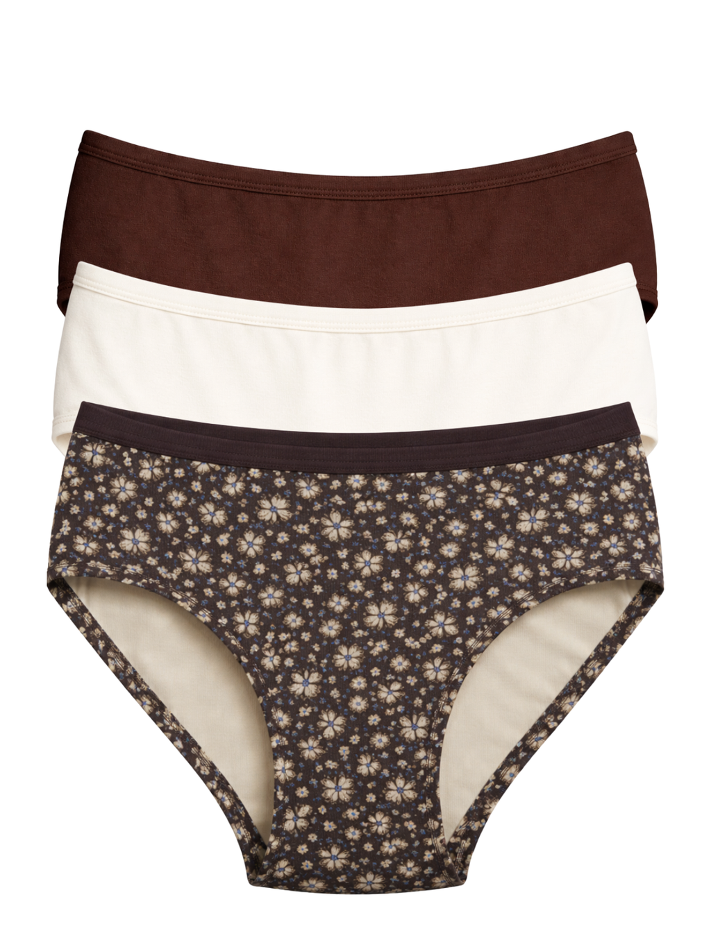 Mid Waist Cotton Hipster Panties (Pack of 3)