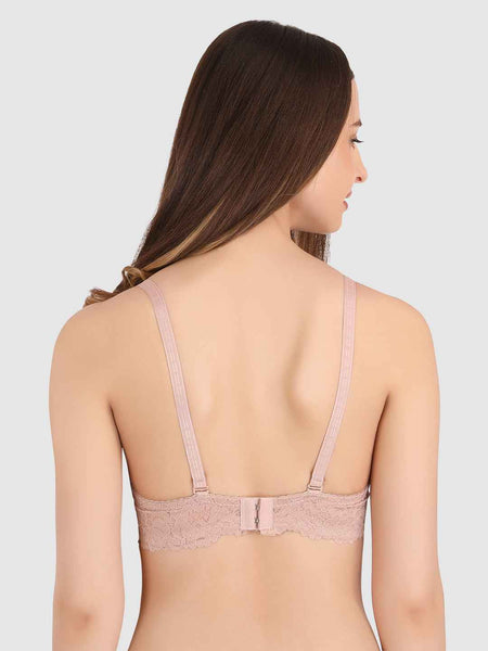 women Skin Lace Underwired Heavily Padded Push-Up Bra