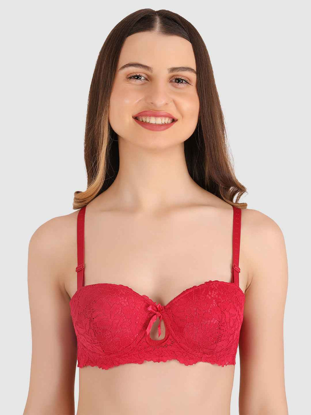 women Maroon Lace Underwired Heavily Padded Push-Up Bra