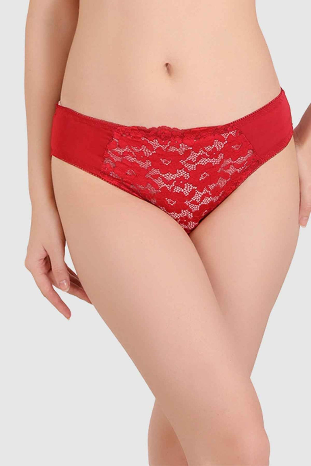 Women Maroon Lace Heavily Padded Push up Lingerie Set