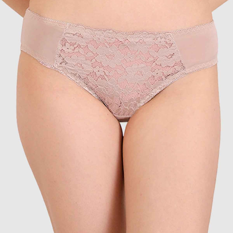Women Mauve Lace Heavily Padded Push up Lingerie Set