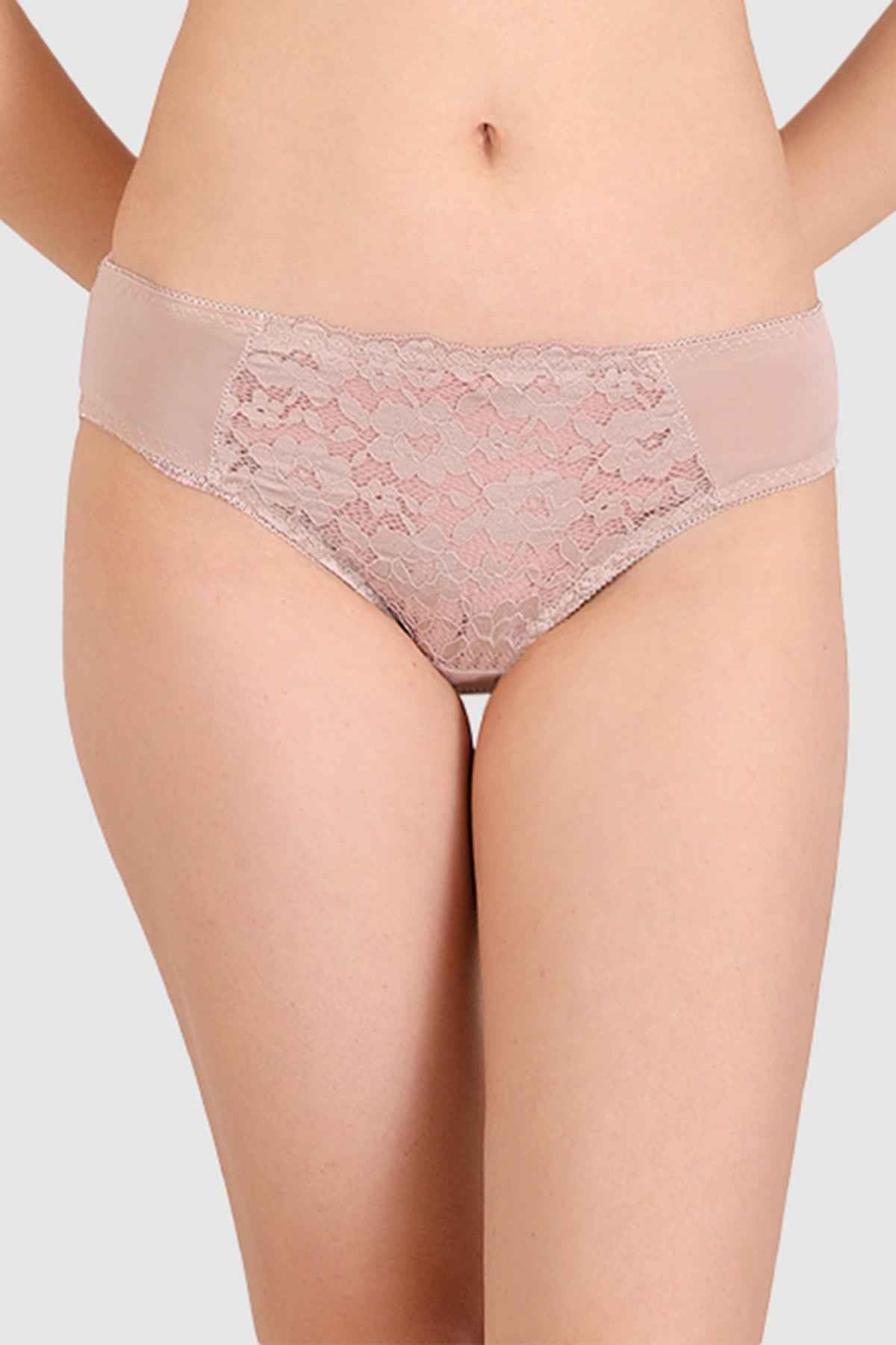Women Mauve Lace Heavily Padded Push up Lingerie Set