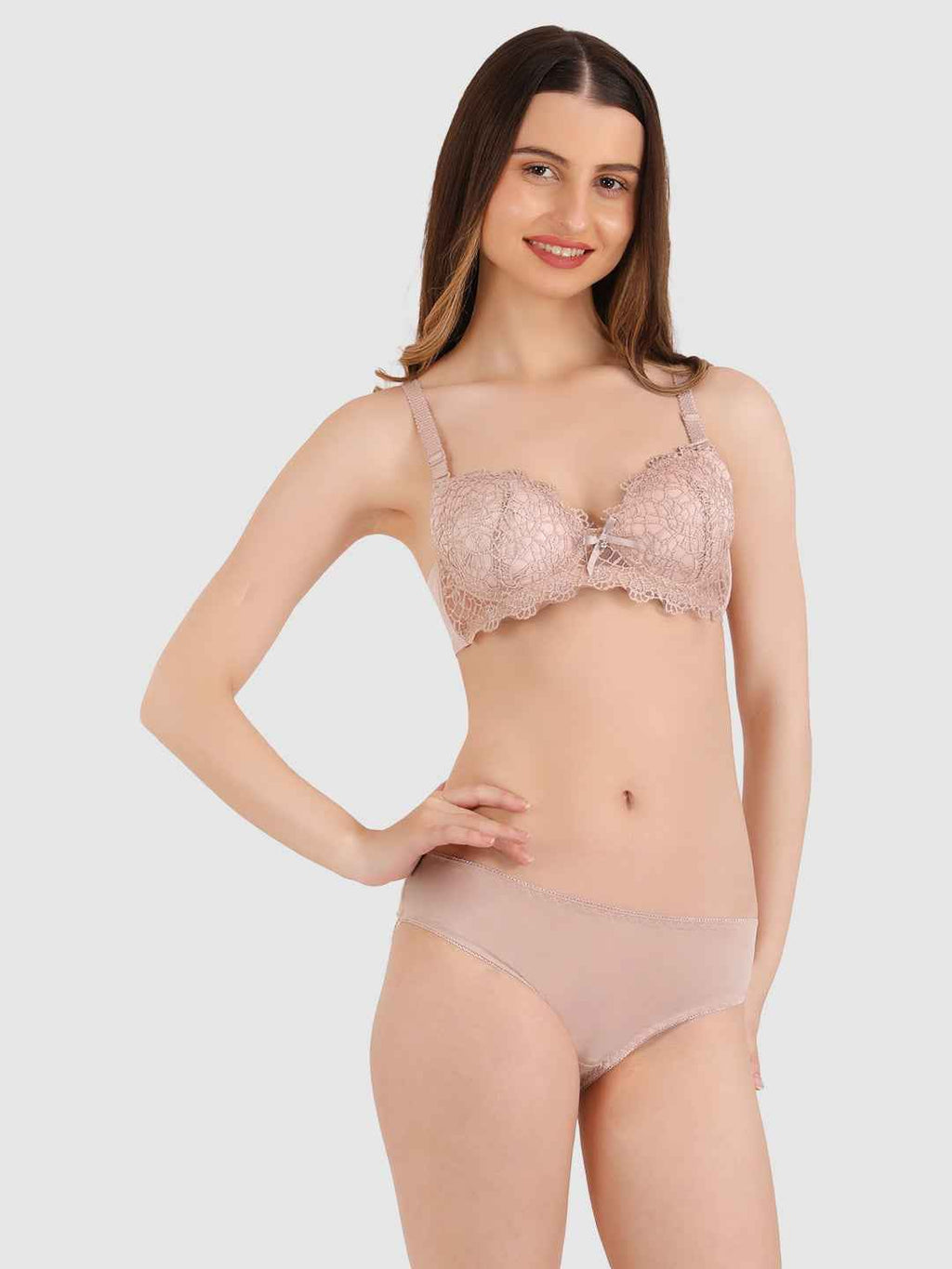Women-Mauve-Parisian-Cut-Heavily-Padded-Push-up-Lingerie-Set