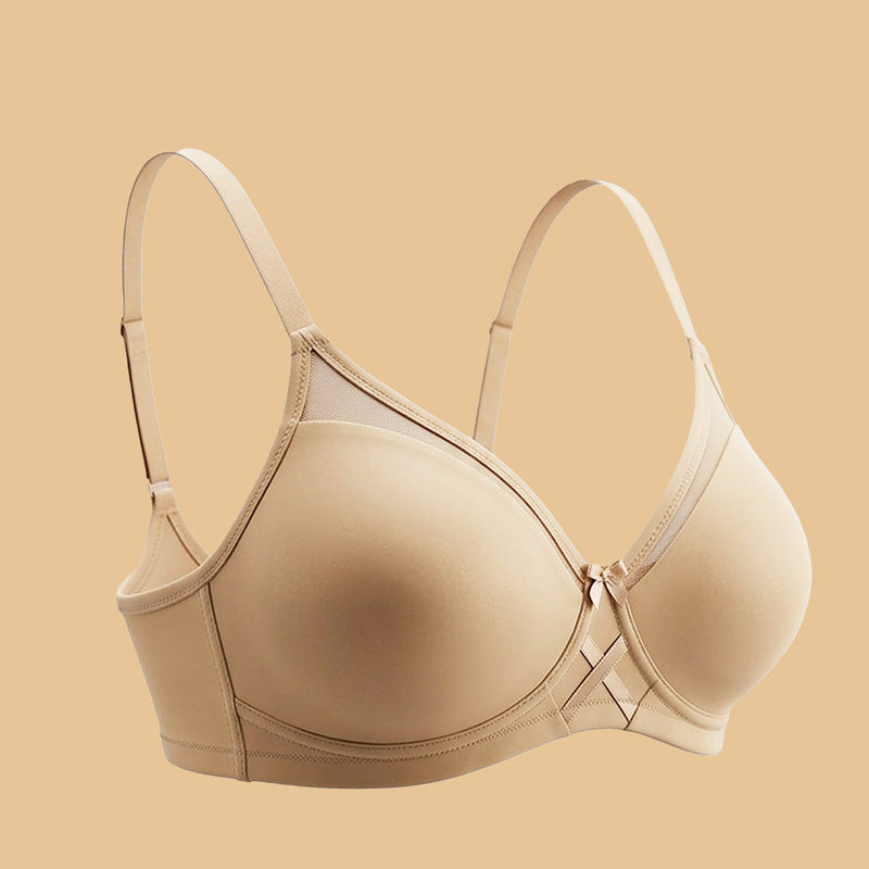 MAROON Find My Skin Tone Seamless Non-Padded T-Shirt Cloud Soft Lift Active Stretch Women Everyday Bra. Caramel