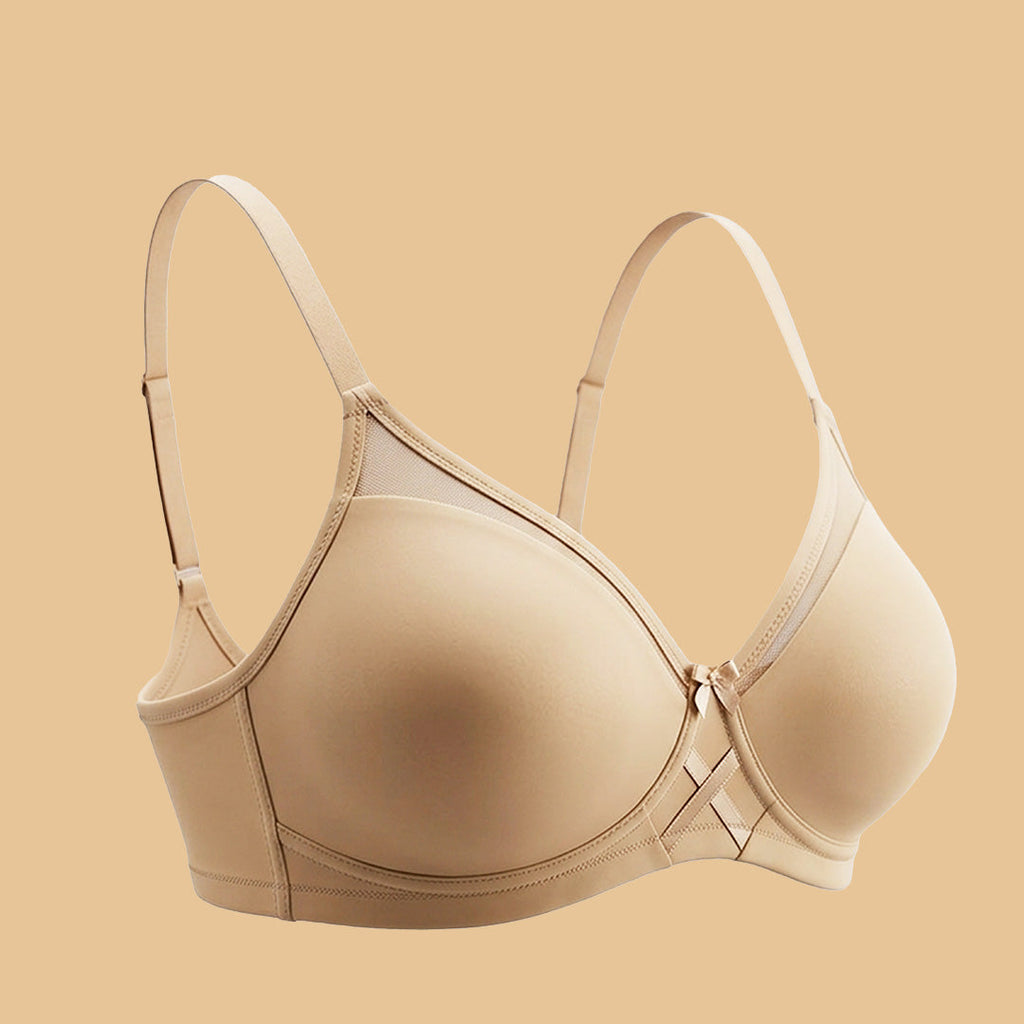 MAROON Find My Skin Tone Seamless Non-Padded T-Shirt Cloud Soft Lift Active Stretch Women Everyday Bra. Caramel