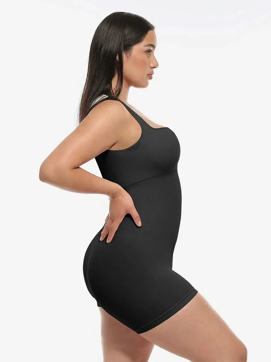 Seamless Square Neck Waist and Belly Shaping Jumpsuit