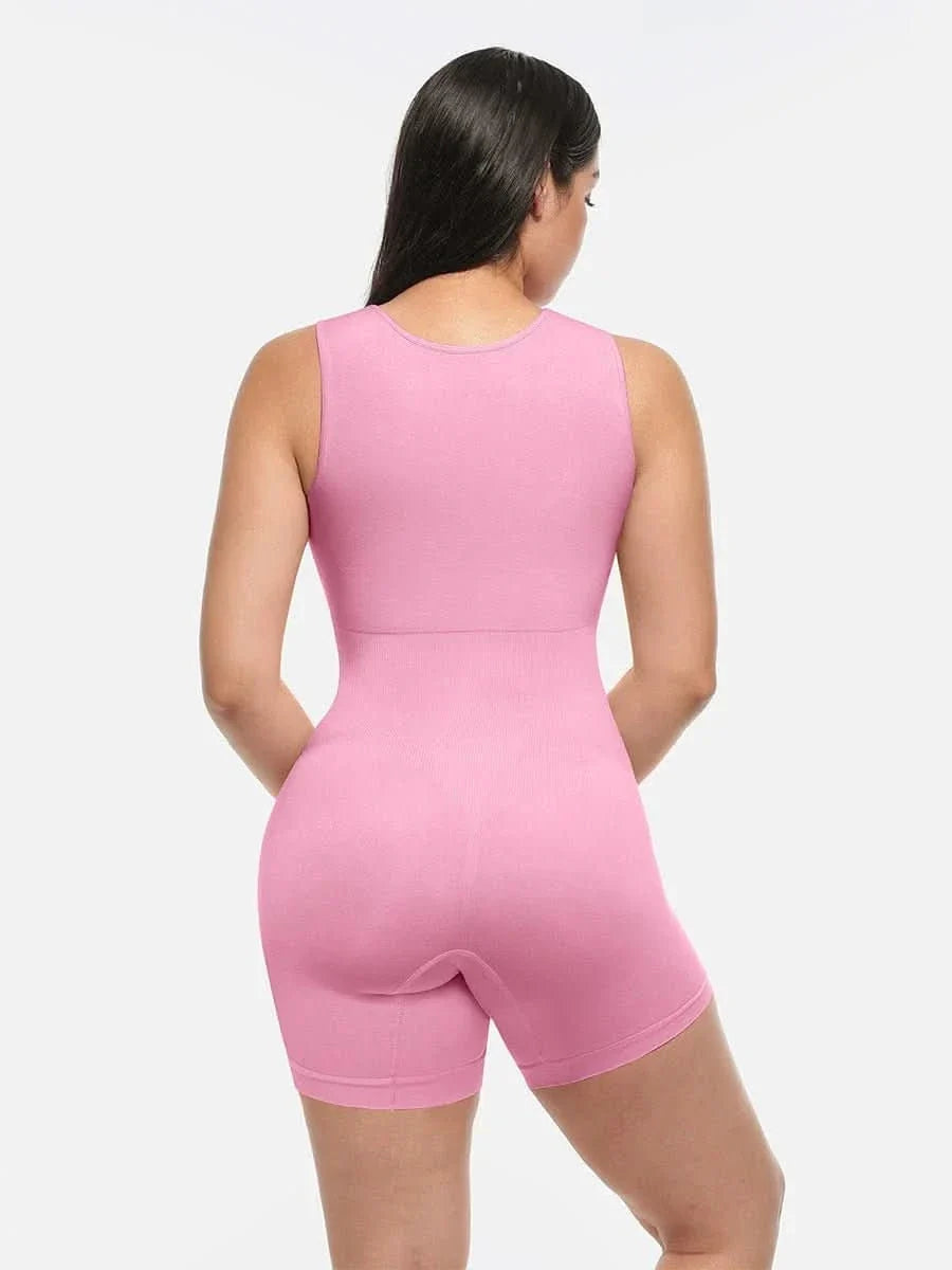 Seamless Square Neck Waist and Belly Shaping Jumpsuit