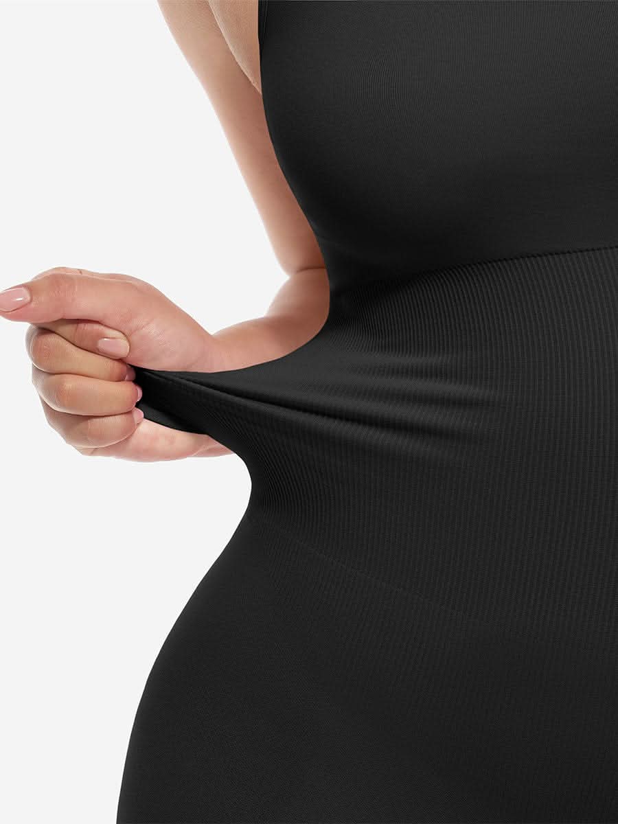 Seamless Square Neck Waist and Belly Shaping Jumpsuit