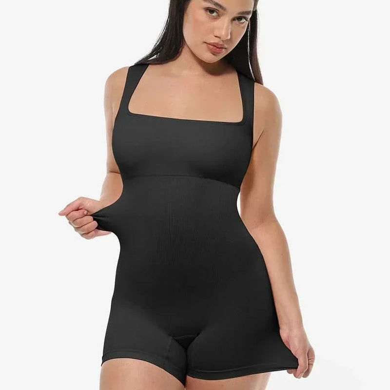 Seamless Square Neck Waist and Belly Shaping Jumpsuit