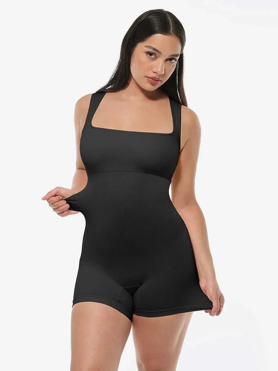 Seamless Square Neck Waist and Belly Shaping Jumpsuit