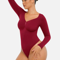Seamless Long Sleeve Tummy Control Bodysuit