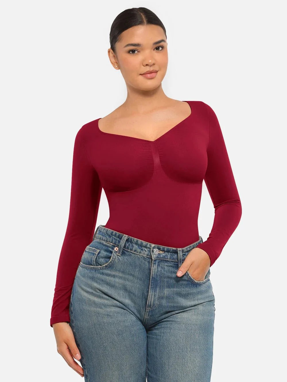 Seamless Long Sleeve Tummy Control Bodysuit