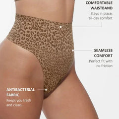 Leopard Print Seamless Tummy Control Thong