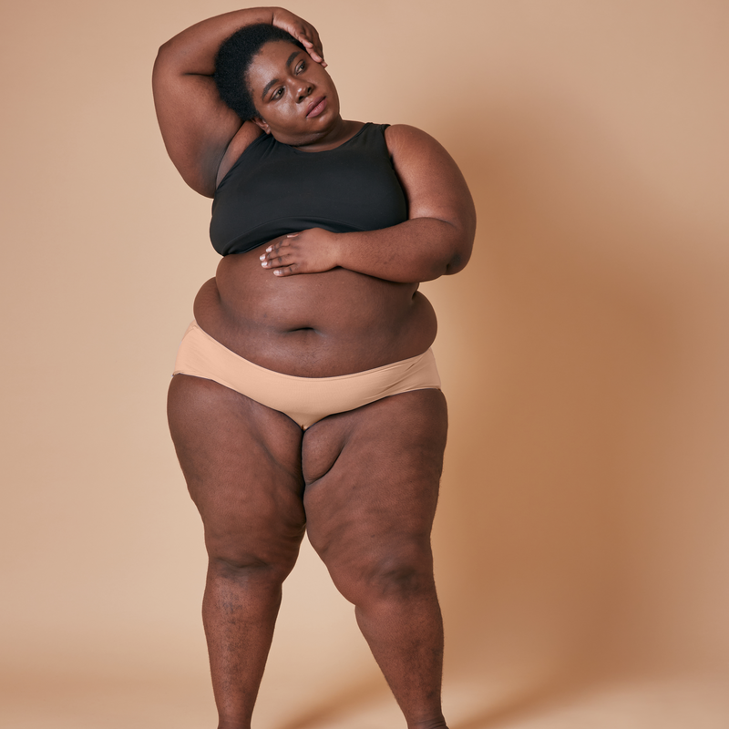 Tilt modal fabric underwear – Latte beige panties, soft leak proof comfort.