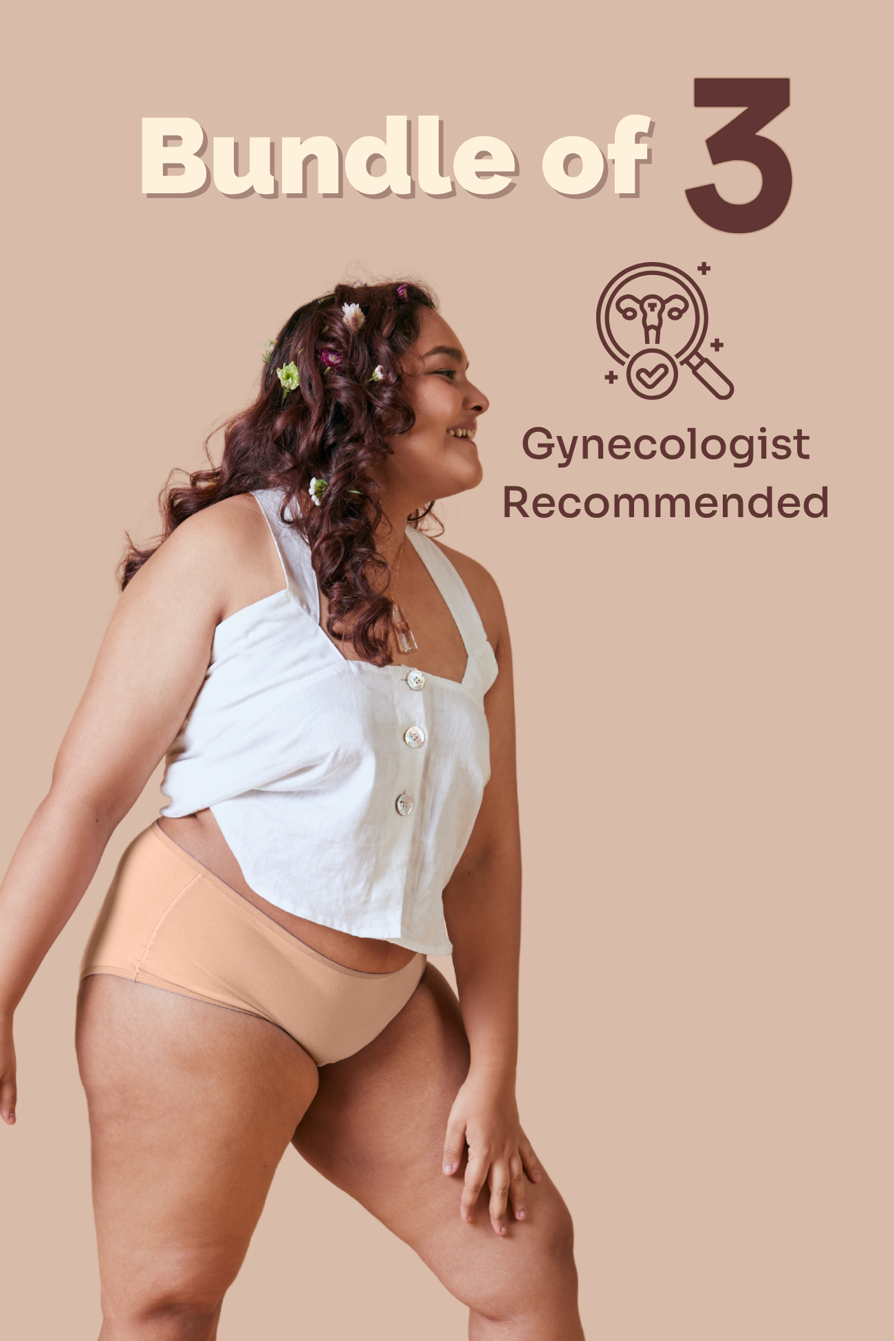 Latte Modal Fabric Underwear Bundle of 3 | Gynec Recommended Underwear for Women | Tilt Intimates