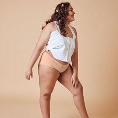 Beige modal underwear women – Tilt panties with absorbent antimicrobial gusset.