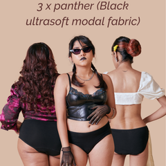 Panther Black Ultrasoft Modal Fabric Underwear Bundle of 3 | Tilt Intimates