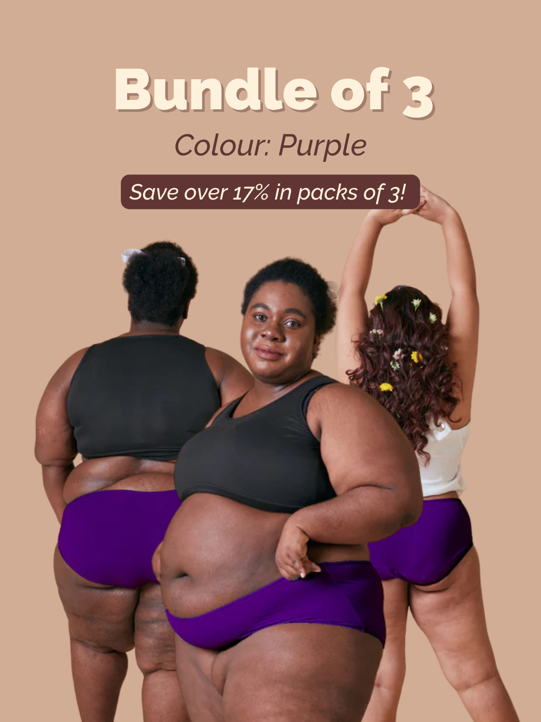 Merlot Purple Modal Fabric Underwear Bundle of 3 | Tilt Intimates