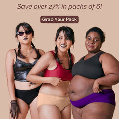 Modal underwear women – Tilt assorted pack of 6 panties, breathable and soft.