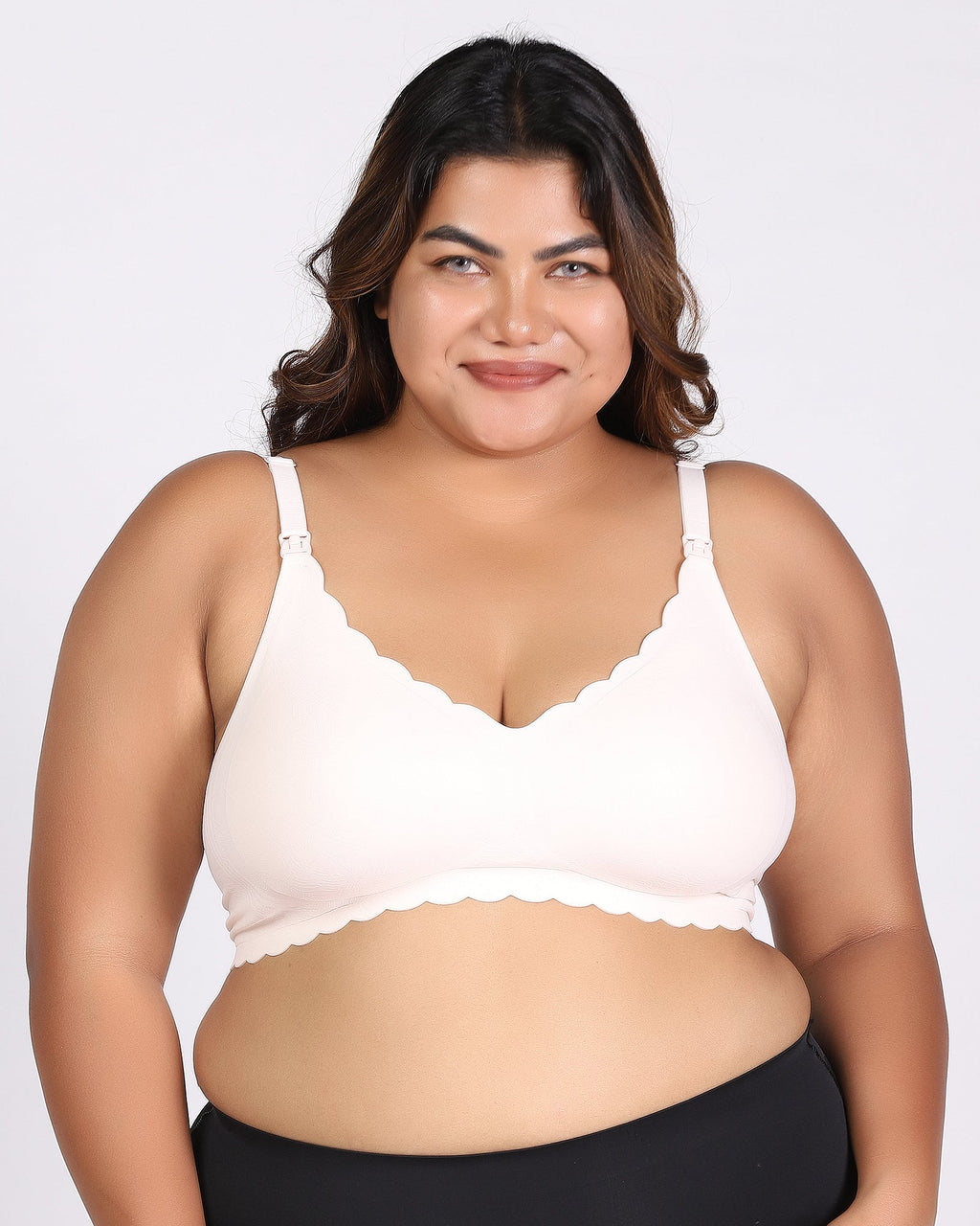 MamaEase Seamless Wirefree Padded Nursing Bra Beige