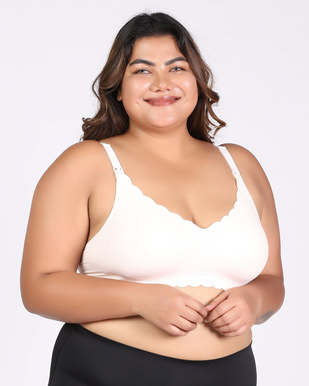 MamaEase Seamless Wirefree Padded Nursing Bra Beige