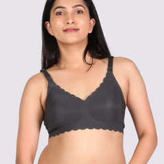 MamaEase Seamless Wirefree Padded Nursing Bra Carbon
