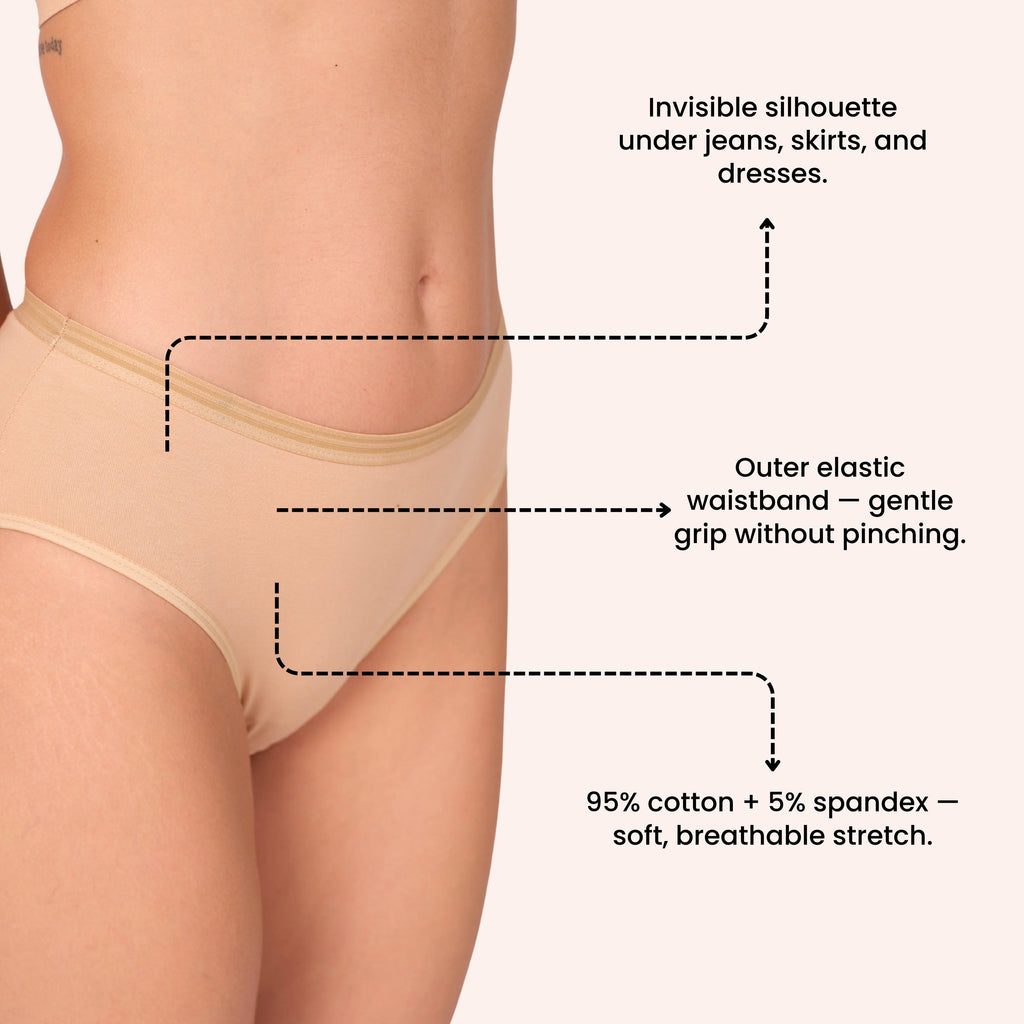 Munns & Mars Lingeries Set- T-shirt Bra (Black) & Full Coverage Panty (Beige)