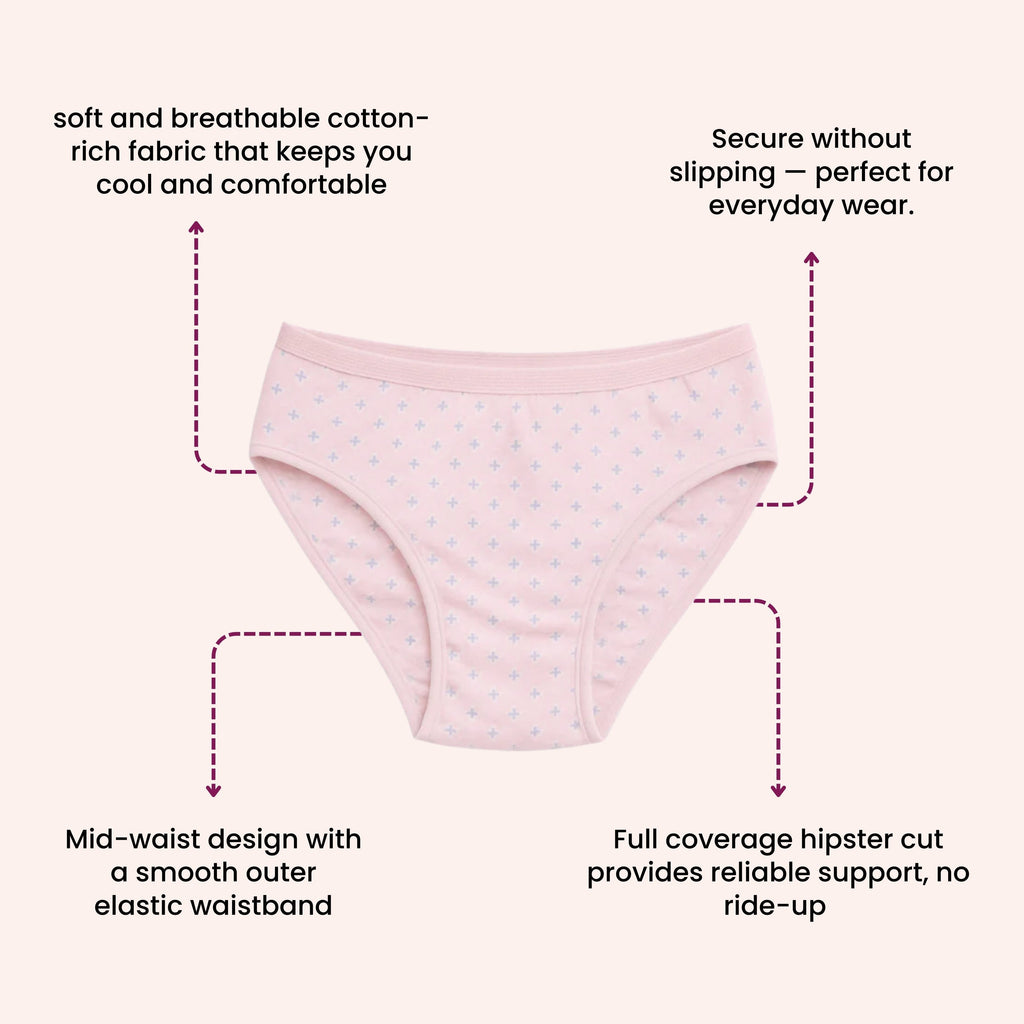 Mid Waist Hipster Panty (Outer Elastic-Printed)