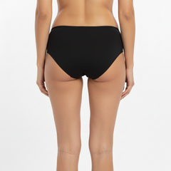 Bamboo Fabric Women's Mid Rise Panty | Peach and Black | Pack of 2