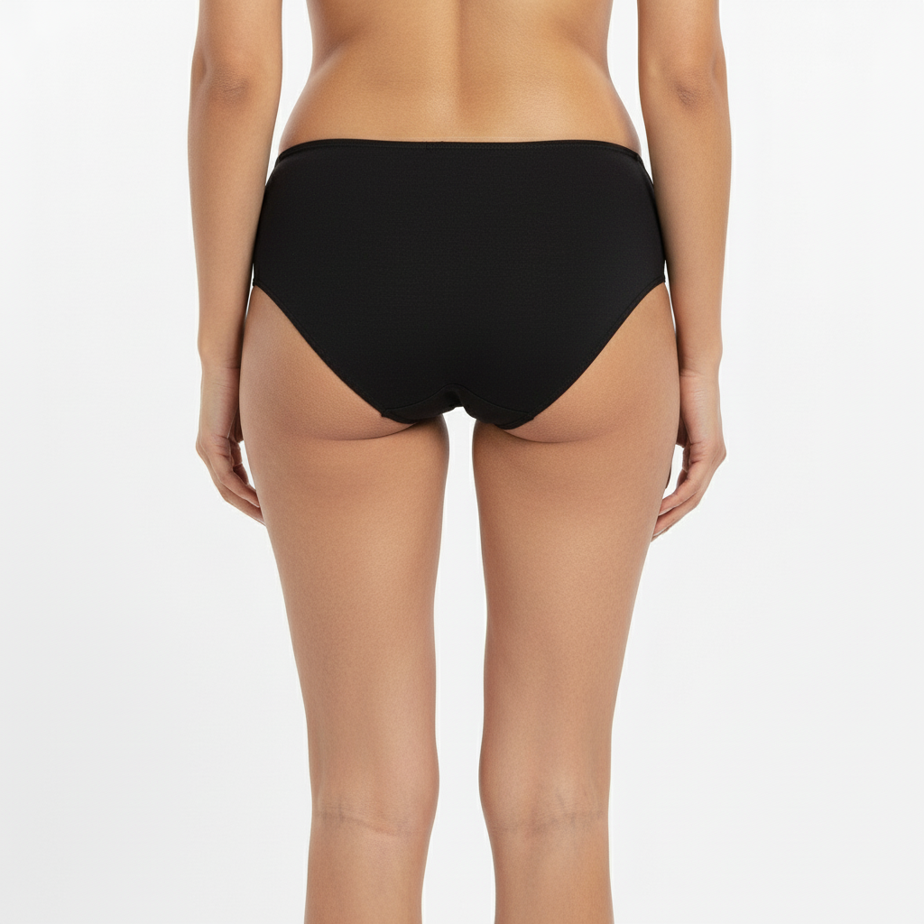 Bamboo Fabric Women's Mid Rise Panty | Peach and Black | Pack of 2