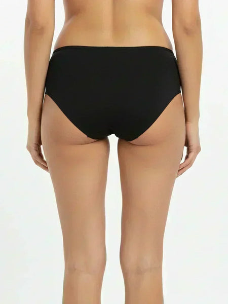Bamboo Fabric Women's Mid Rise Panty | Red and Black | Pack of 2