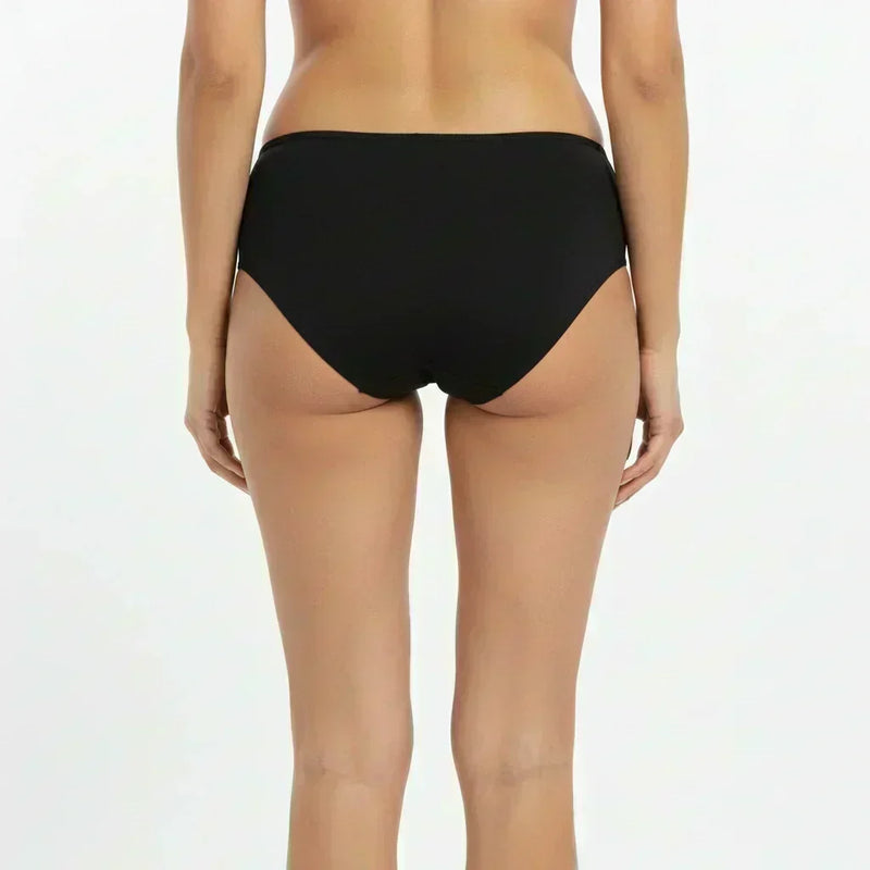 Bamboo Fabric Women's Mid Rise Panty | Red and Black | Pack of 2
