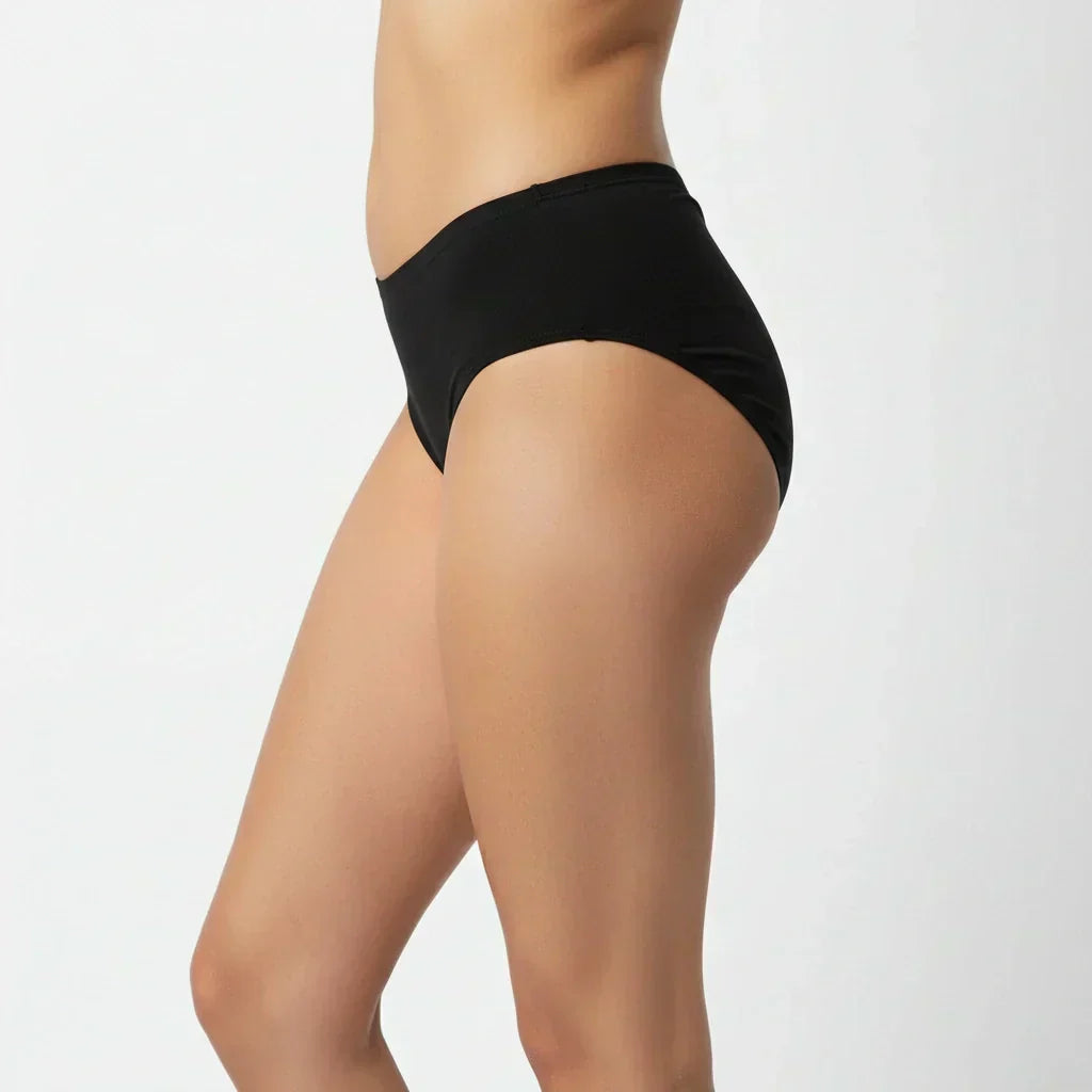 Bamboo Fabric Women's Mid Rise Panty | Red and Black | Pack of 2