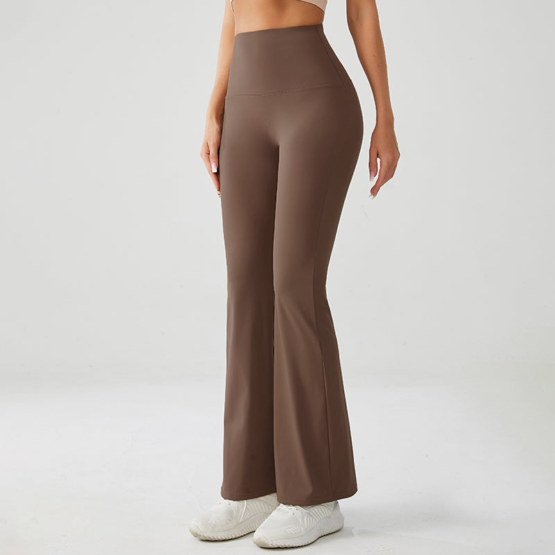 Mocha Brown High Rise Flare Yoga Pants