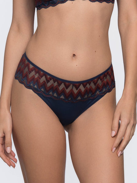 Eloise Brazilian matching brief blue-maroon – comfortable briefs for women fashion set by YOBO