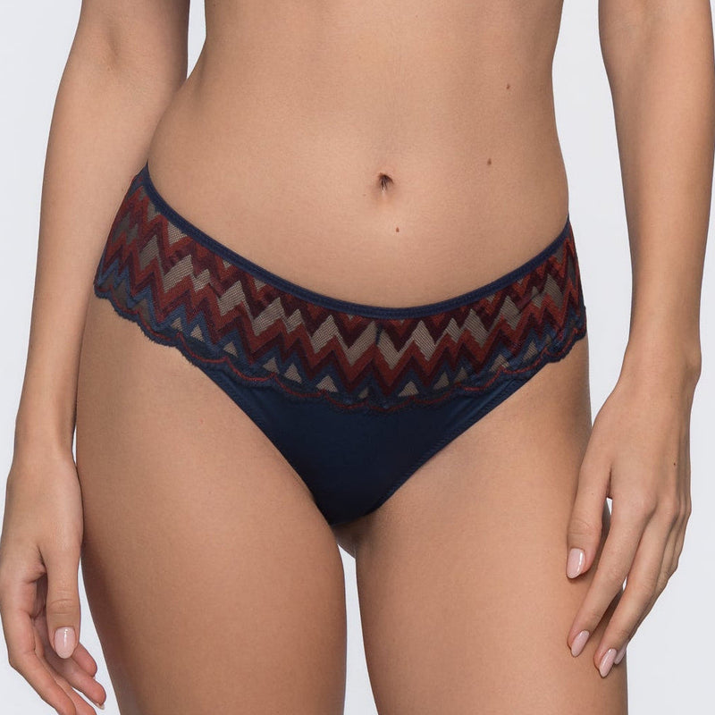 Eloise Brazilian matching brief blue-maroon – comfortable briefs for women fashion set by YOBO