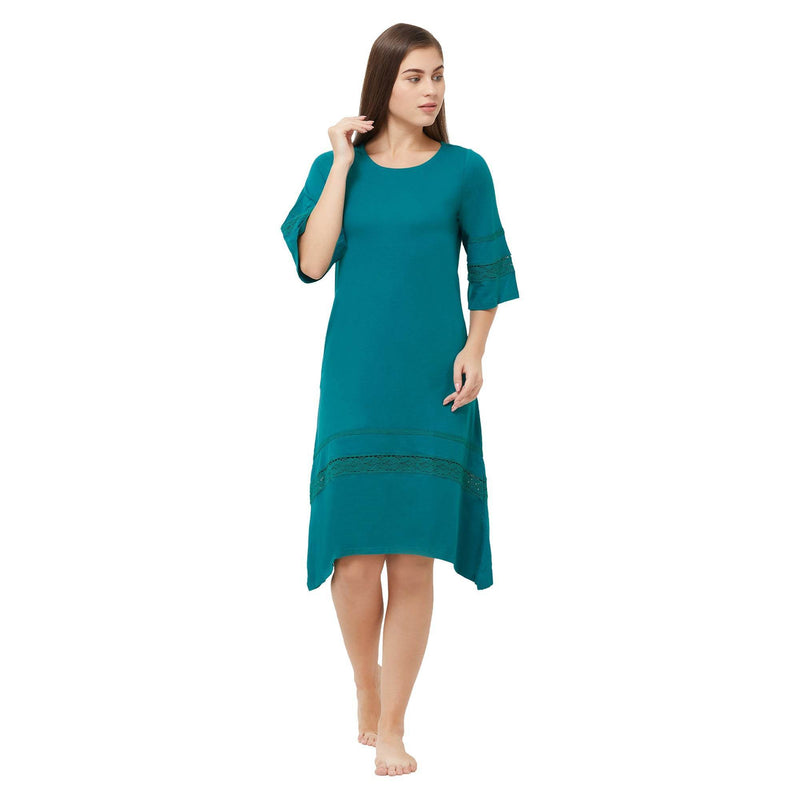SOIE Woman - Laced knee length nighty - -for Women