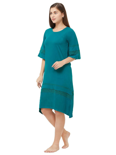 SOIE Woman - Laced knee length nighty - -for Women