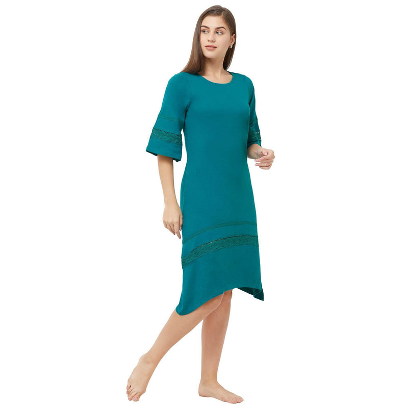 SOIE Woman - Laced knee length nighty - -for Women