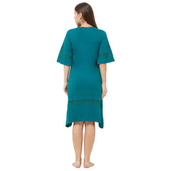SOIE Woman - Laced knee length nighty - -for Women