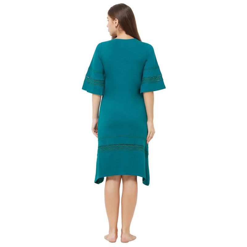 SOIE Woman - Laced knee length nighty - -for Women