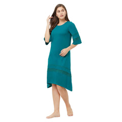 SOIE Woman - Laced knee length nighty - -for Women