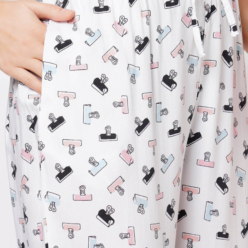 SOIE Woman - Printed Pyjama with Pockets - -for Women