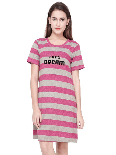 SOIE Woman - Half Sleeve Striped Sleepshirt - -for Women